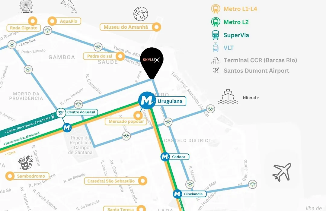 Studio Skylux no Centro com piscina, metrô e academia-1
